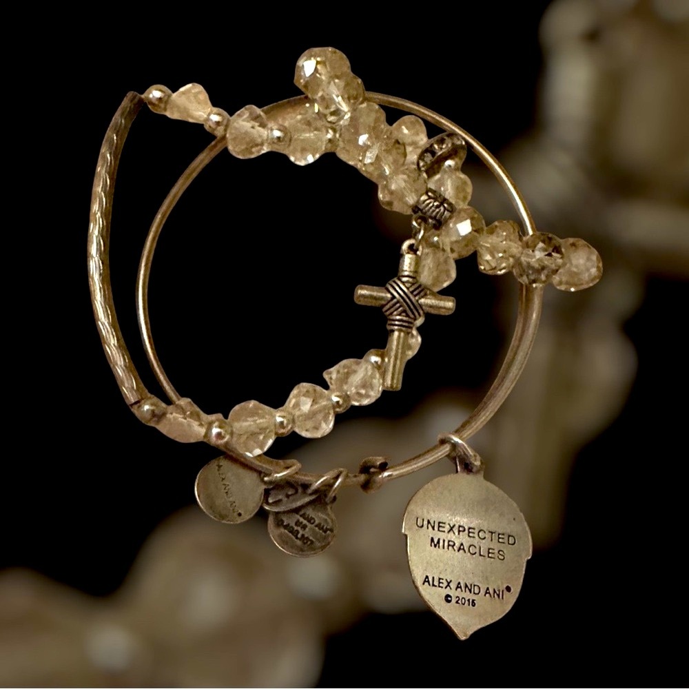 Unexpected Miracles an Alex and Ani Silver Charm Bracelet and 2 more bracelets